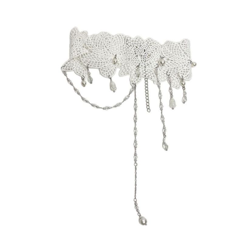 Ogrlica s lažnim perlama, privjesak od legure, lanac ključne kosti, geometrijski oblik, polirani završetak