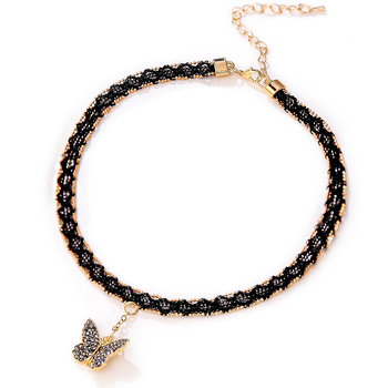 Огърлица тип яка с пеперуден мотив и дантелен стил; материал: сплав; висулка: сплав; марка: Youhong; производствен номер: YH290