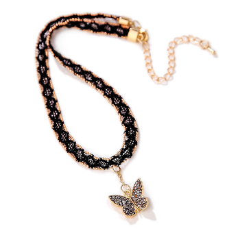Огърлица тип яка с пеперуден мотив и дантелен стил; материал: сплав; висулка: сплав; марка: Youhong; производствен номер: YH290