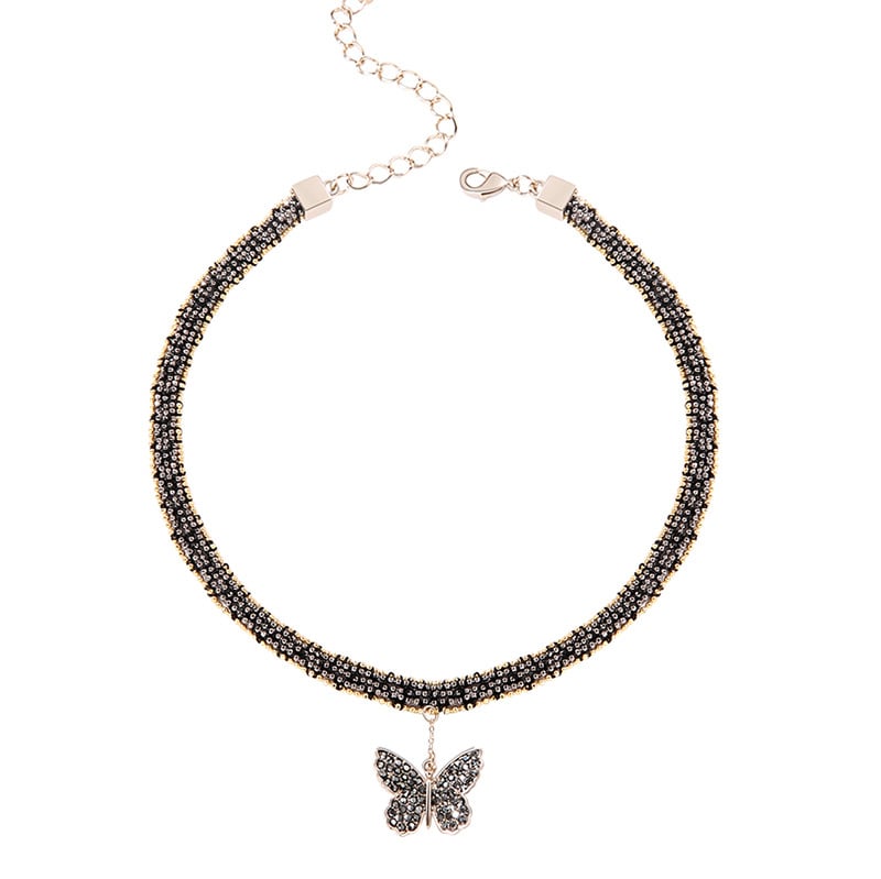 Огърлица тип яка с пеперуден мотив и дантелен стил; материал: сплав; висулка: сплав; марка: Youhong; производствен номер: YH290