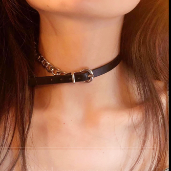 Choker din material mixt cu pandant din aliaj, lanț clavicular, pentru femei, stil geometric, 19 g, lansare iarna 2024