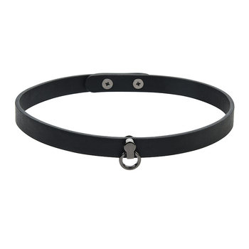 Colier choker din materiale mixte, pandantiv din oțel titan, lanț Chopin, design retro, stil guler, greutate 0.003
