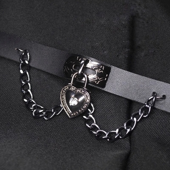 Choker od umjetne kože sa srcolikim dizajnom, goth ogrlica za ključnu kost, 20 g, lanac klavikule