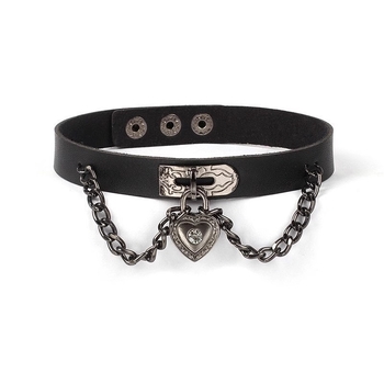 Choker od umjetne kože sa srcolikim dizajnom, goth ogrlica za ključnu kost, 20 g, lanac klavikule