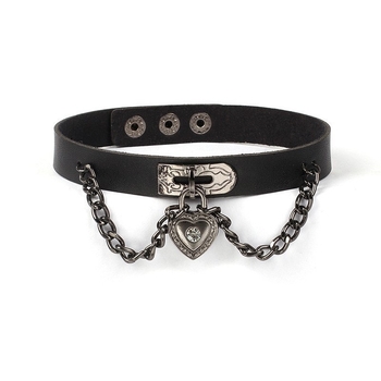 Choker od umjetne kože sa srcolikim dizajnom, goth ogrlica za ključnu kost, 20 g, lanac klavikule