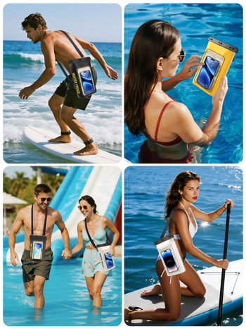 Geantă impermeabilă pentru telefon cu ecran tactil, PVC, capacitate 2 L, stil outdoor