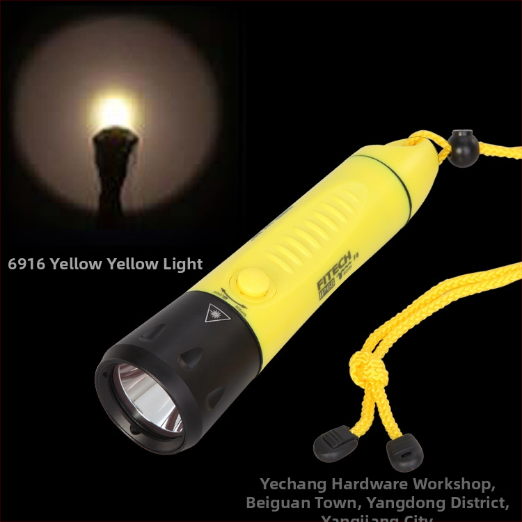 Light Arrow F8 potápěčská svítilna — IP68, LED osvětlení, tělo z hliníkové slitiny + technického plastu, výdrž baterie 6–7 hodin, vhodná pro otevřené potápění, záchranu, kempovanie a rybolov