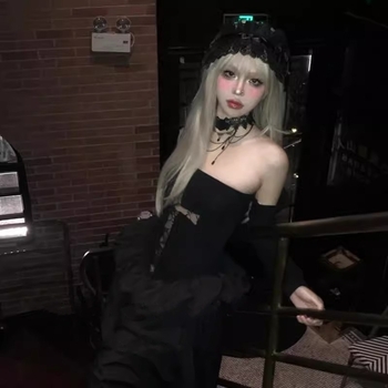 Choker ogrlica s resicama od platna, ručno izrađena, lanac ključne kosti, do 30 cm