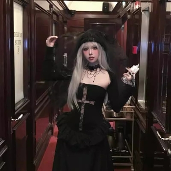 Choker ogrlica s resicama od platna, ručno izrađena, lanac ključne kosti, do 30 cm