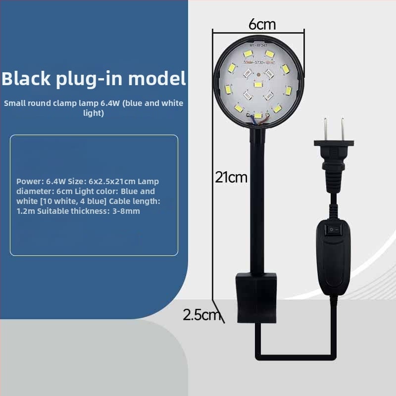 Φωτιστικό LED USB για ενυδρείο – πλήρες φάσμα, αδιάβροχο, με κλιπ, 6.4W