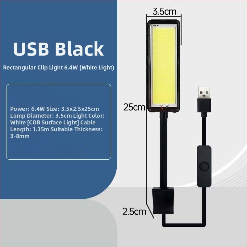 Φωτιστικό LED USB για ενυδρείο – πλήρες φάσμα, αδιάβροχο, με κλιπ, 6.4W