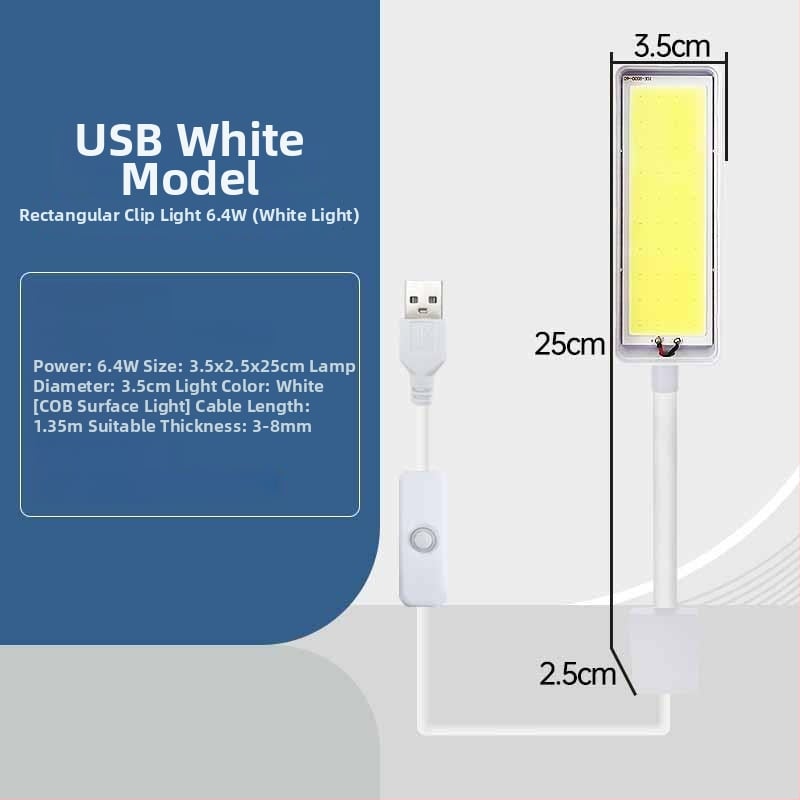 Φωτιστικό LED USB για ενυδρείο – πλήρες φάσμα, αδιάβροχο, με κλιπ, 6.4W