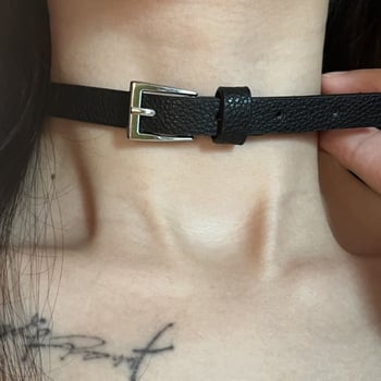 женски колие-чокер, смесени материали, офис стил, пролет 2023