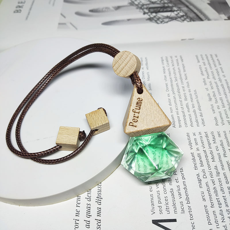 Privjesak za automobilsu aromaterapiju s staklenim držačem parfema, miris cvijeća i čaja, viseći dizajn, prilagodljivo, isparavanje 31–60 dana