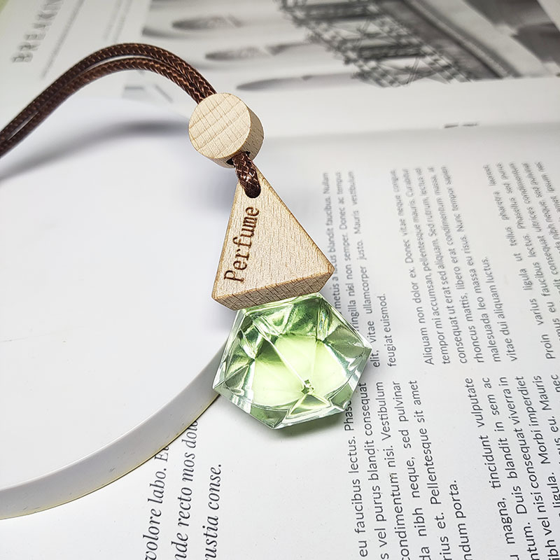 Privjesak za automobilsu aromaterapiju s staklenim držačem parfema, miris cvijeća i čaja, viseći dizajn, prilagodljivo, isparavanje 31–60 dana