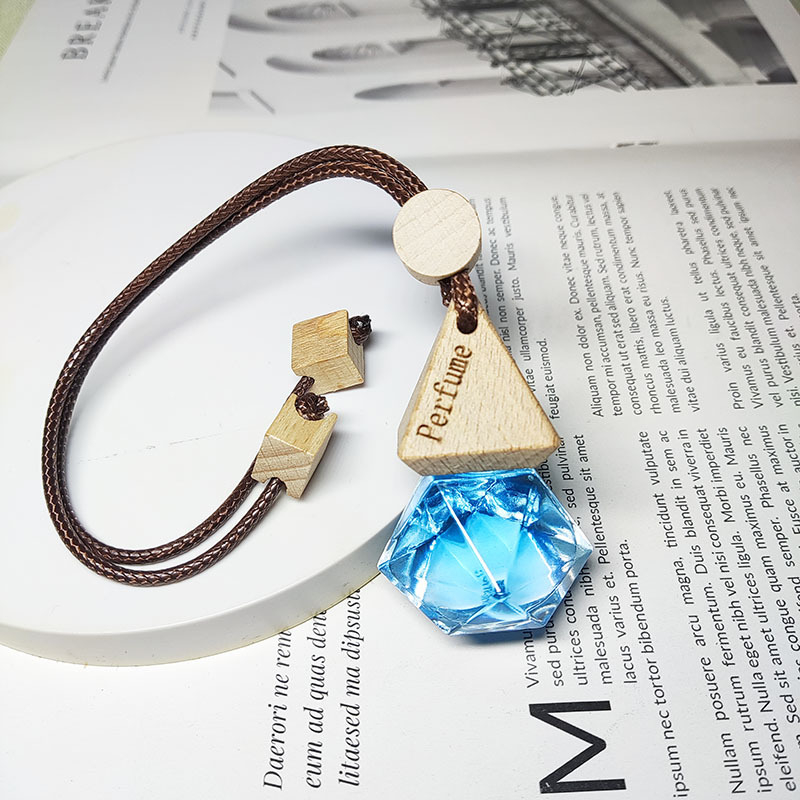 Privjesak za automobilsu aromaterapiju s staklenim držačem parfema, miris cvijeća i čaja, viseći dizajn, prilagodljivo, isparavanje 31–60 dana