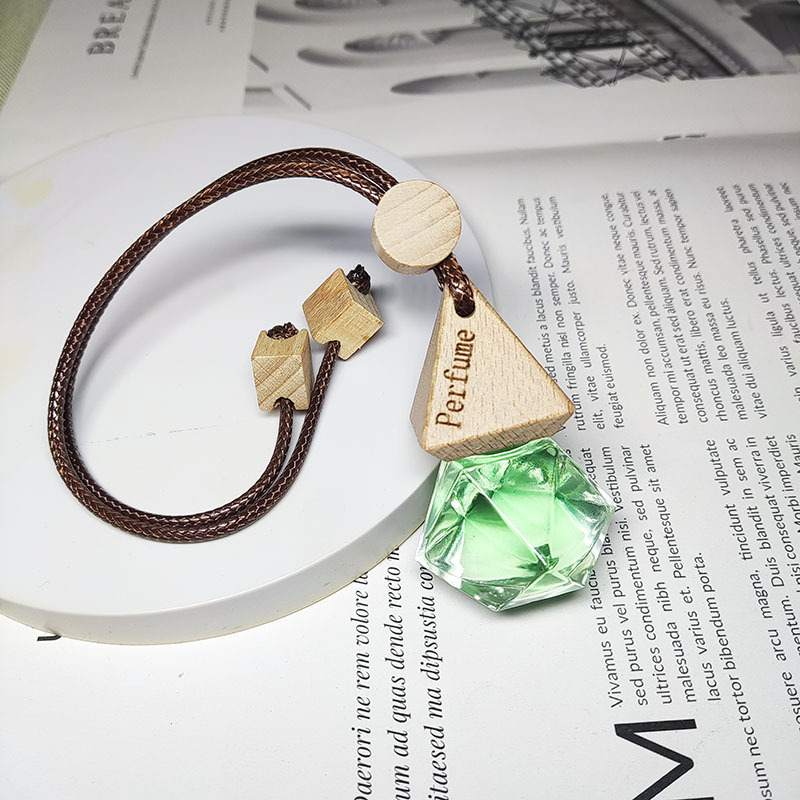 Privjesak za automobilsu aromaterapiju s staklenim držačem parfema, miris cvijeća i čaja, viseći dizajn, prilagodljivo, isparavanje 31–60 dana