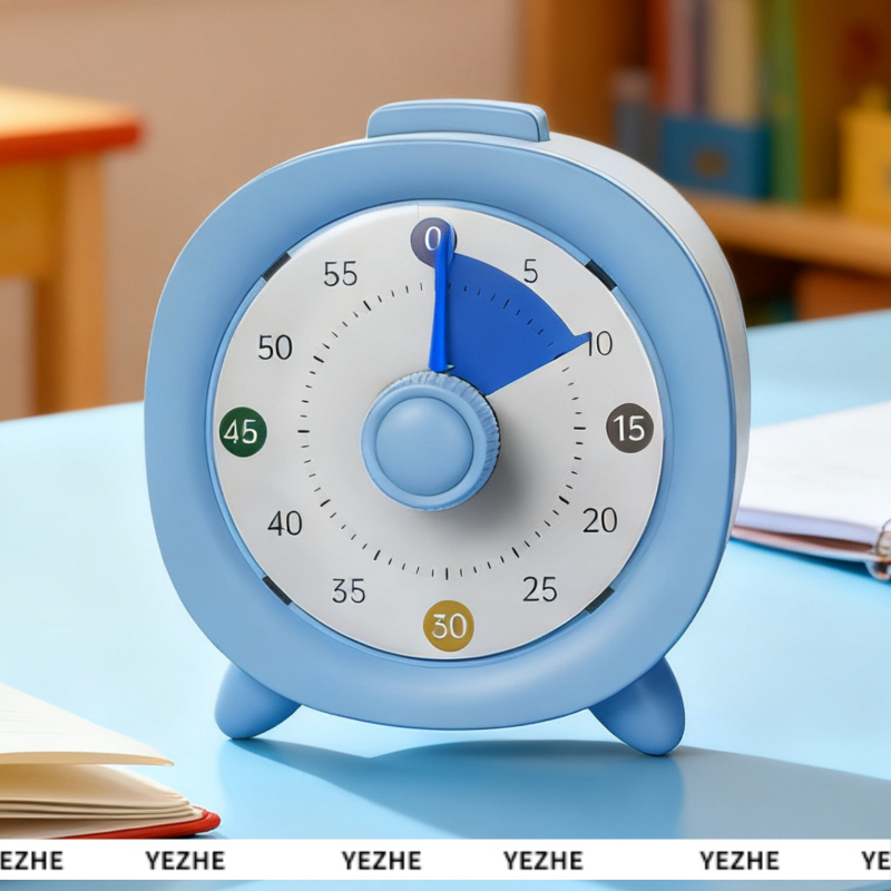 Cronometru vizual cu alarmă: Mișcare electronică, afișaj digital pentru timer, alimentare cu baterie, carcasă din plastic, formă pătrată