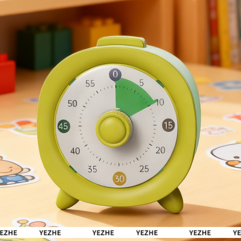 Cronometru vizual cu alarmă: Mișcare electronică, afișaj digital pentru timer, alimentare cu baterie, carcasă din plastic, formă pătrată