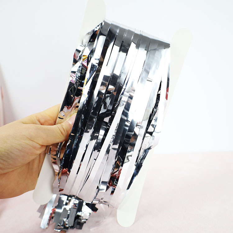 Rain silk curtain – сценично оформление за Коледа и Нова година, за заден фон на стена, JXT Plastic Ribbon