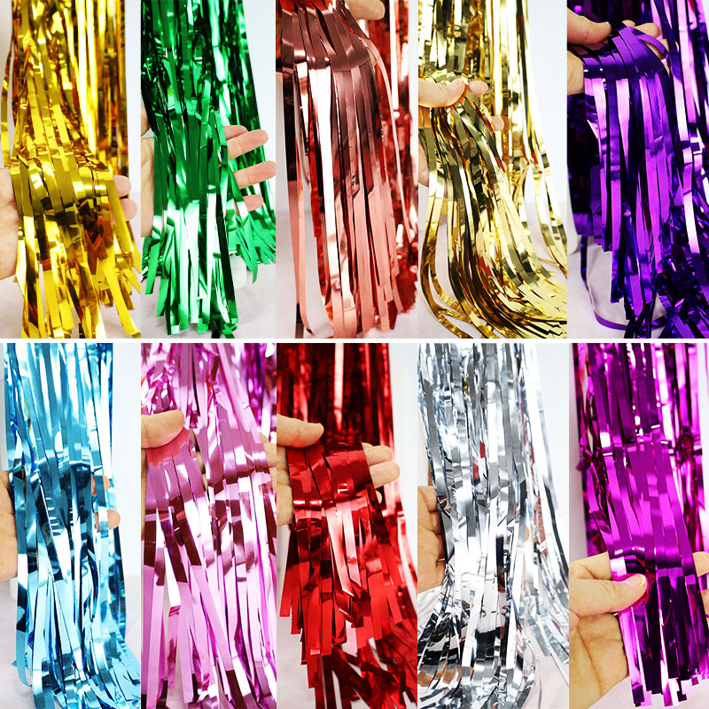 Rain silk curtain – сценично оформление за Коледа и Нова година, за заден фон на стена, JXT Plastic Ribbon