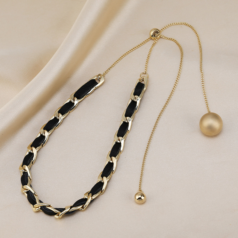 Ogrlica s ključnom kosti, lančić od titan čelika, geometrijski stil, duljina 21–50 cm, završna obloga pečenog sloja