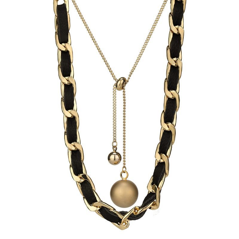 Ogrlica s ključnom kosti, lančić od titan čelika, geometrijski stil, duljina 21–50 cm, završna obloga pečenog sloja