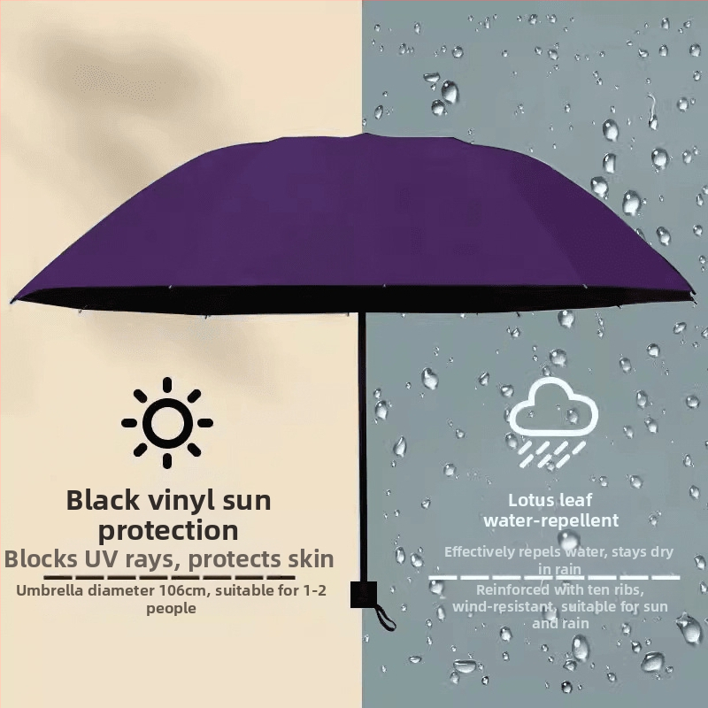 Sklopivi ručni kišobran za sunce i kišu, UV zaštita UPF50+, vodootporan