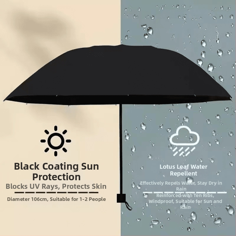 Sklopivi ručni kišobran za sunce i kišu, UV zaštita UPF50+, vodootporan