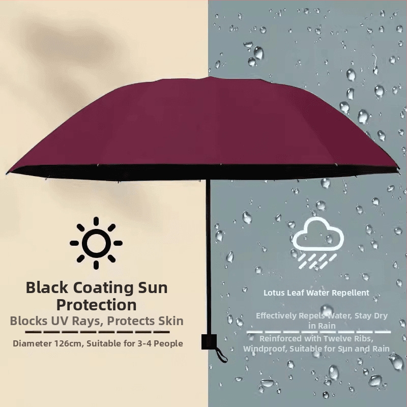 Sklopivi ručni kišobran za sunce i kišu, UV zaštita UPF50+, vodootporan