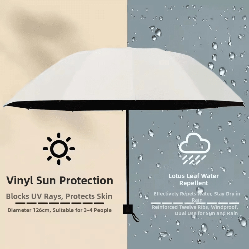 Sklopivi ručni kišobran za sunce i kišu, UV zaštita UPF50+, vodootporan