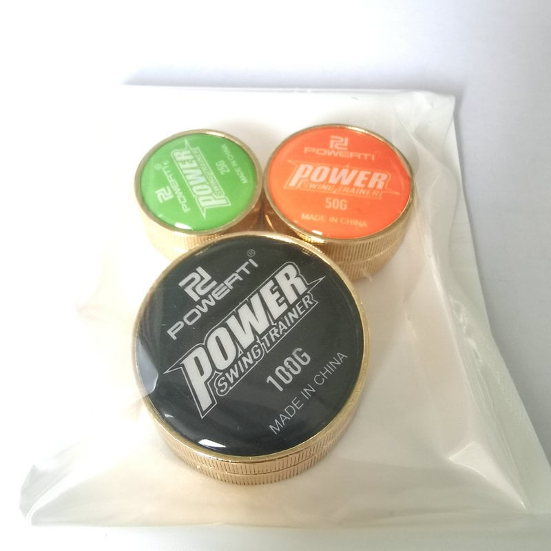 POWERTI Težinski trener za tenisku reketa — za forehand i backhand, 100 g ± 3 g, cinkova zliatina s bakrenim premazom