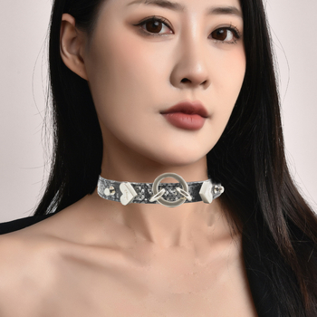 Чокър огърлица със змиева верига, смесен материал, висулка от паладий, тегло 0.12