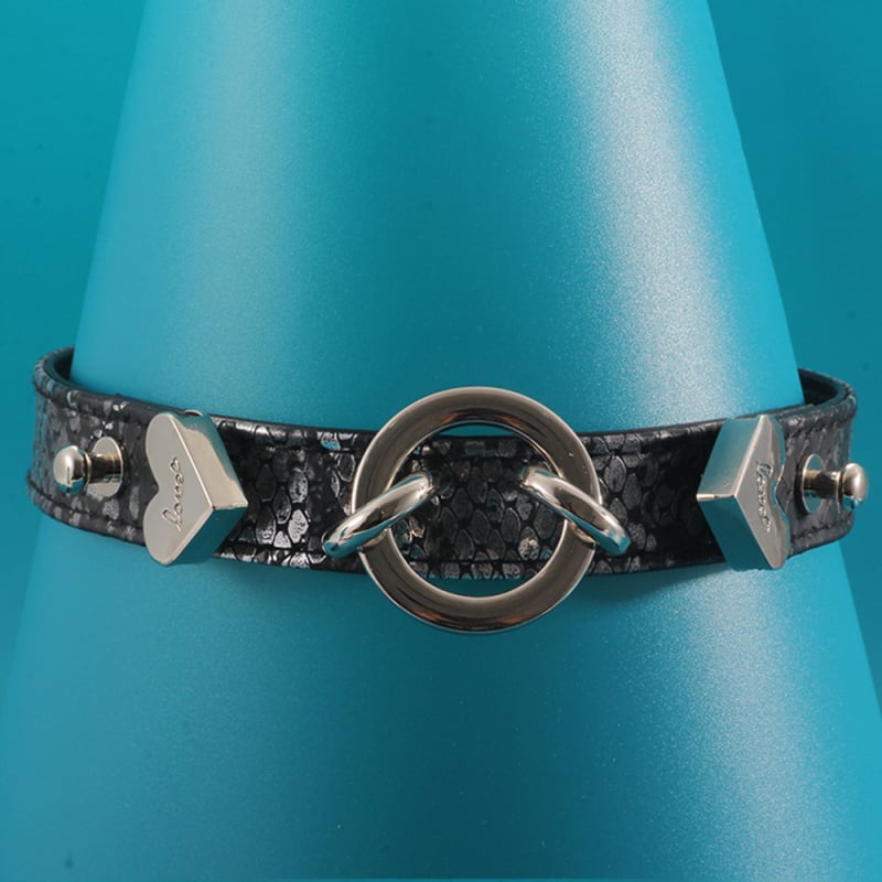 Чокър огърлица със змиева верига, смесен материал, висулка от паладий, тегло 0.12