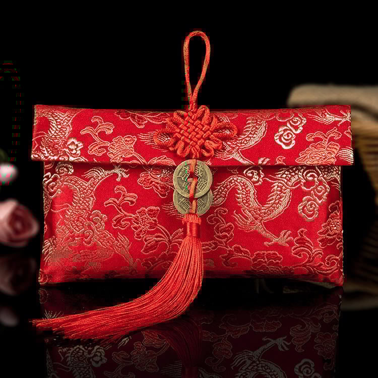 Червен конверт от брокат полиестер за сватби; опаковка Opp bag; готов за подарък за рождени дни, пълнолуние, пътувания, завършване, преместване и вечеринки
