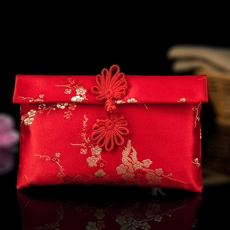 Червен конверт от брокат полиестер за сватби; опаковка Opp bag; готов за подарък за рождени дни, пълнолуние, пътувания, завършване, преместване и вечеринки
