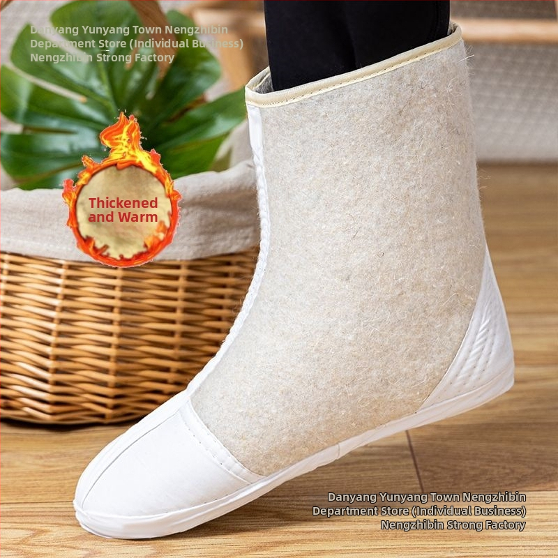 Ponožkový vložok z vlneného filcu pre zimné topánky a vodné topánky, podšitý fleece, teplý