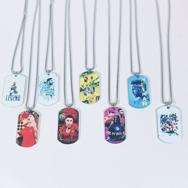 Stelele fotbalului: pandantiv dublu fațet din oțel de titan — Juballhui; Material: oțel de titan; Sport: fotbal; Origine: Wenzhou