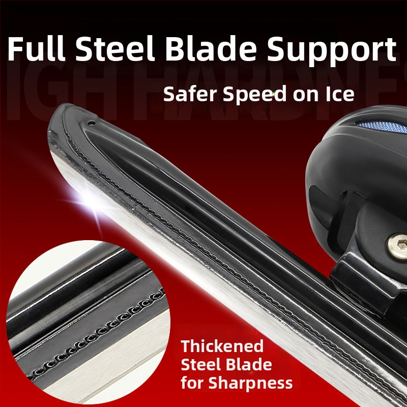 Black Dragon začínajúce ľadové korčule pre mužov a ženy, PVC horná časť, PVC podrážka, čepeľ z karbónovej ocele, vhodné pre rýchlostné a figúrkové korčuľovanie