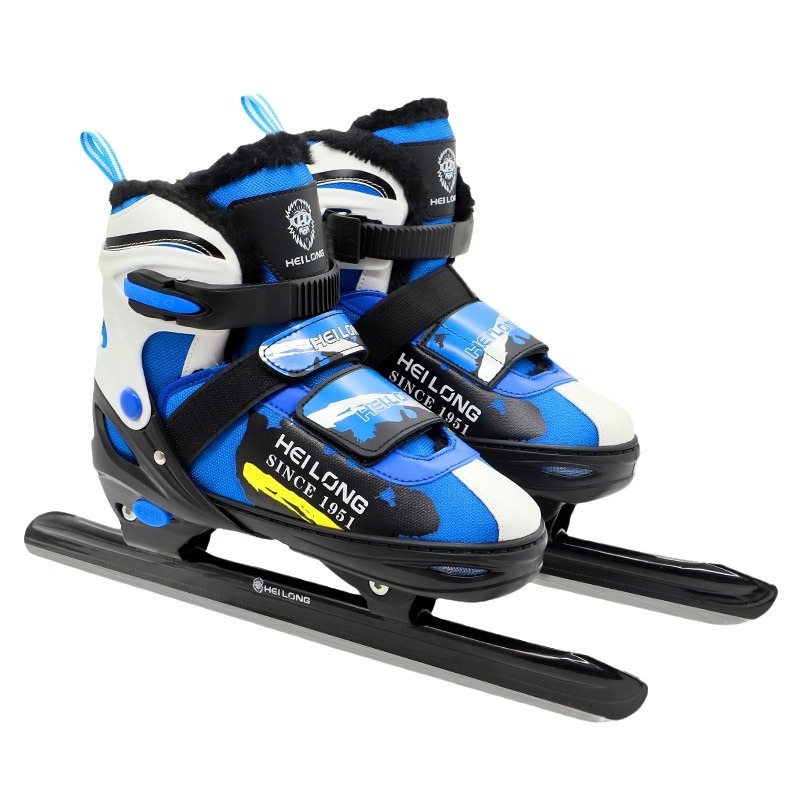 Black Dragon kezdő jégkorcsolyák nőknek és férfiaknak, PVC felső rész, PVC talp, karbon acél pengével, gyors- és műkorcsolázáshoz