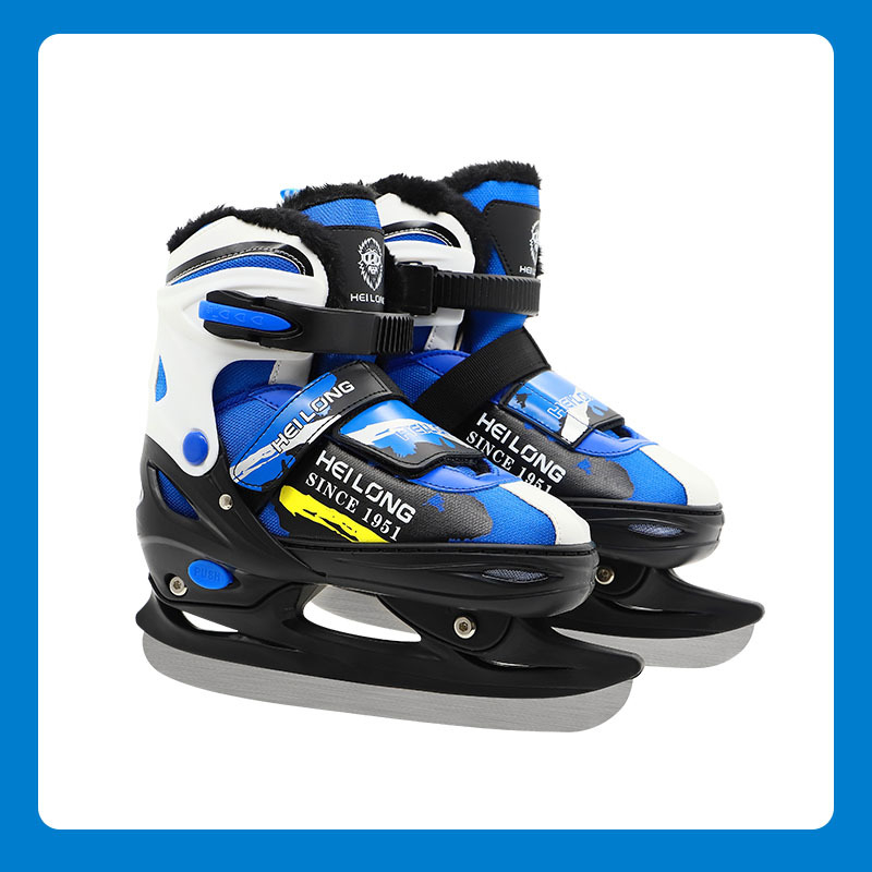 Black Dragon kezdő jégkorcsolyák nőknek és férfiaknak, PVC felső rész, PVC talp, karbon acél pengével, gyors- és műkorcsolázáshoz