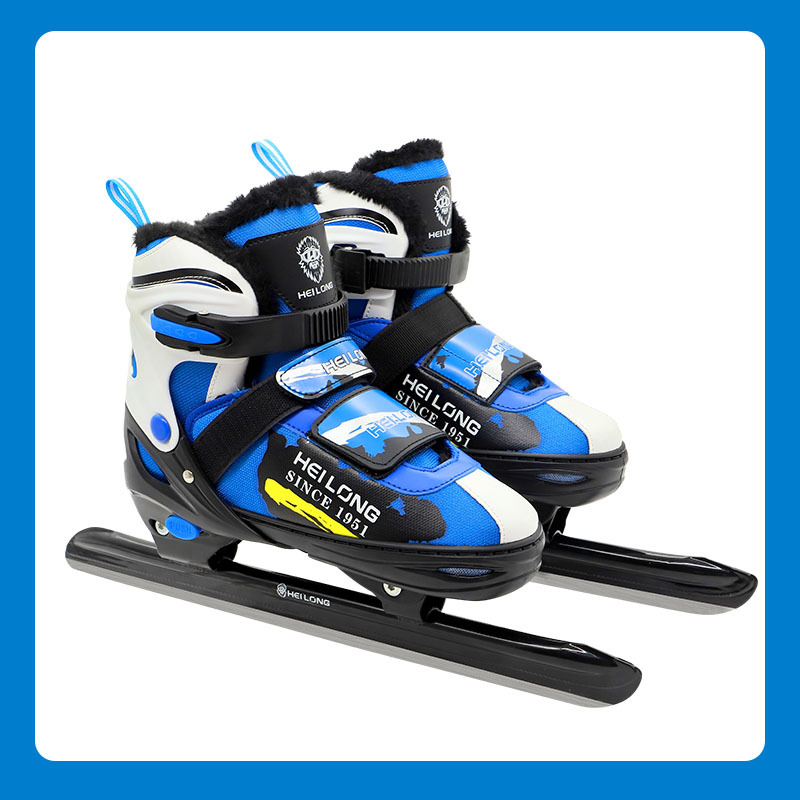 Black Dragon kezdő jégkorcsolyák nőknek és férfiaknak, PVC felső rész, PVC talp, karbon acél pengével, gyors- és műkorcsolázáshoz