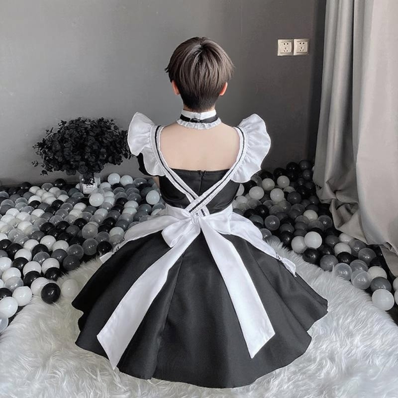 Ανδρική στολή ρόλων υπηρέτριας – πολυεστερικό ύφασμα, περιεκτικότητα πολυεστέρα 30–50%, μάρκα Loubei