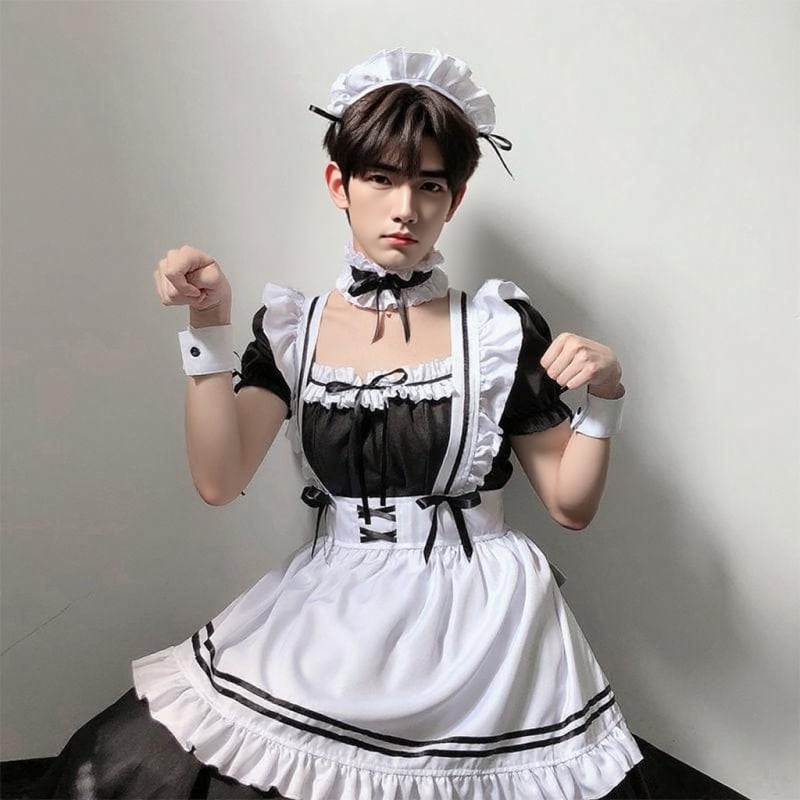 Ανδρική στολή ρόλων υπηρέτριας – πολυεστερικό ύφασμα, περιεκτικότητα πολυεστέρα 30–50%, μάρκα Loubei