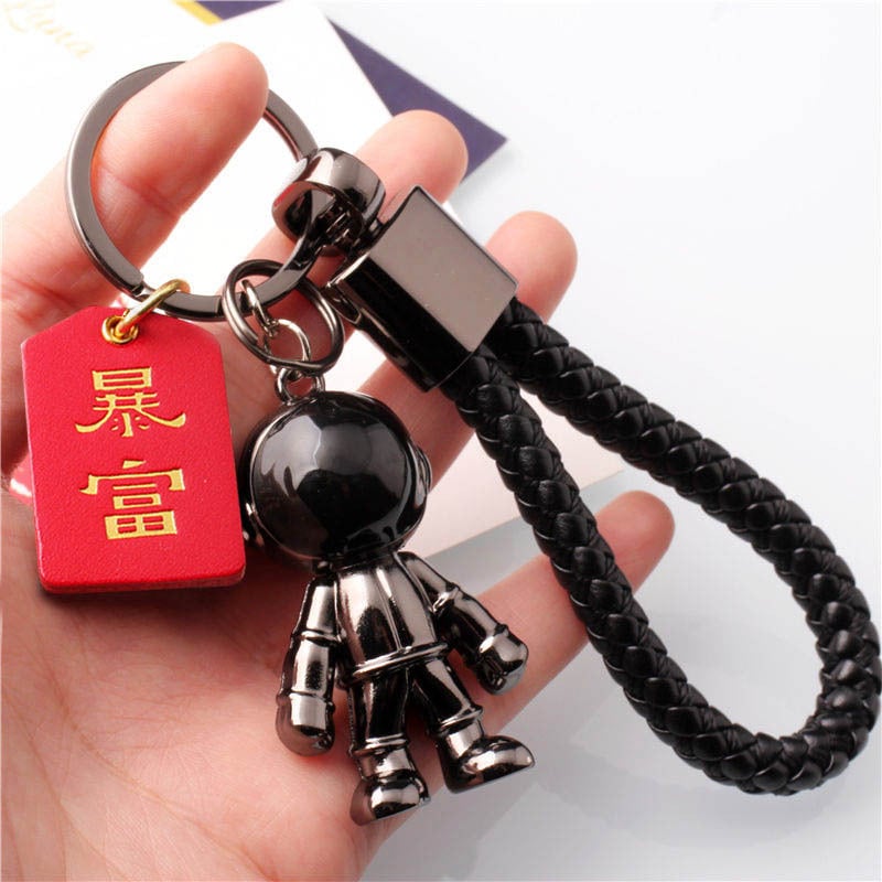 Breloc auto pentru chei, design unisex cu motiv frunză norocoasă pentru prosperitate și siguranță; Material: Alte; Marca: Alte; IP: Nu