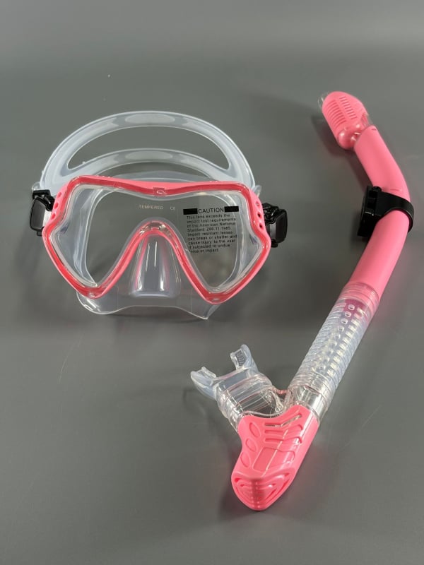 Παιδικό Σετ Γυαλιών Κατάδυσης Με Μεγάλο Πλαίσιο και Αναπνευστήρα – Πλαίσιο PC, Μάσκα από Υγρό Σιλικόνη, Φακοί από Θερμοσκληρυμένο Γυαλί