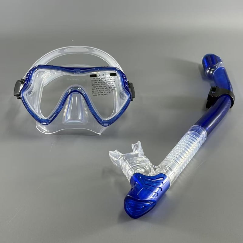 Παιδικό Σετ Γυαλιών Κατάδυσης Με Μεγάλο Πλαίσιο και Αναπνευστήρα – Πλαίσιο PC, Μάσκα από Υγρό Σιλικόνη, Φακοί από Θερμοσκληρυμένο Γυαλί