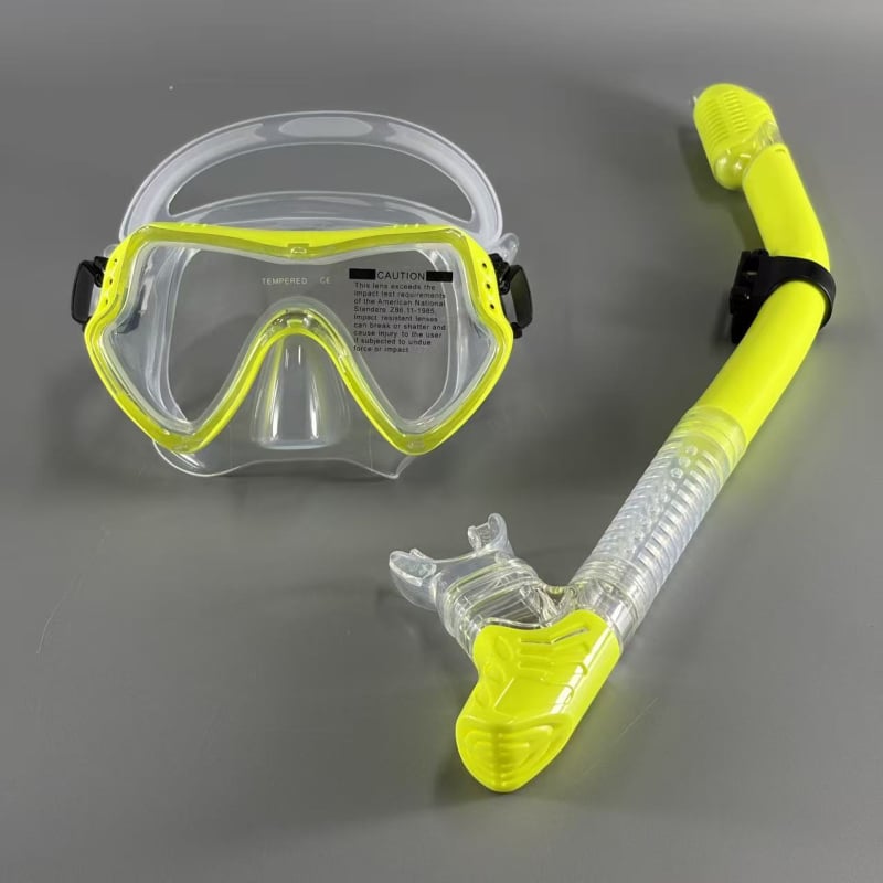 Παιδικό Σετ Γυαλιών Κατάδυσης Με Μεγάλο Πλαίσιο και Αναπνευστήρα – Πλαίσιο PC, Μάσκα από Υγρό Σιλικόνη, Φακοί από Θερμοσκληρυμένο Γυαλί