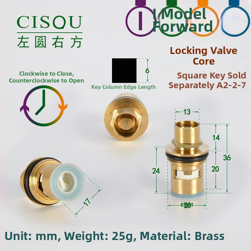 Uholový ventil pre horúcu a studenú vodu s mosadzným telom, keramickým jadrom ventilu a meďovou hlavou, 90° otáčanie, Maximálna teplota 90°C
