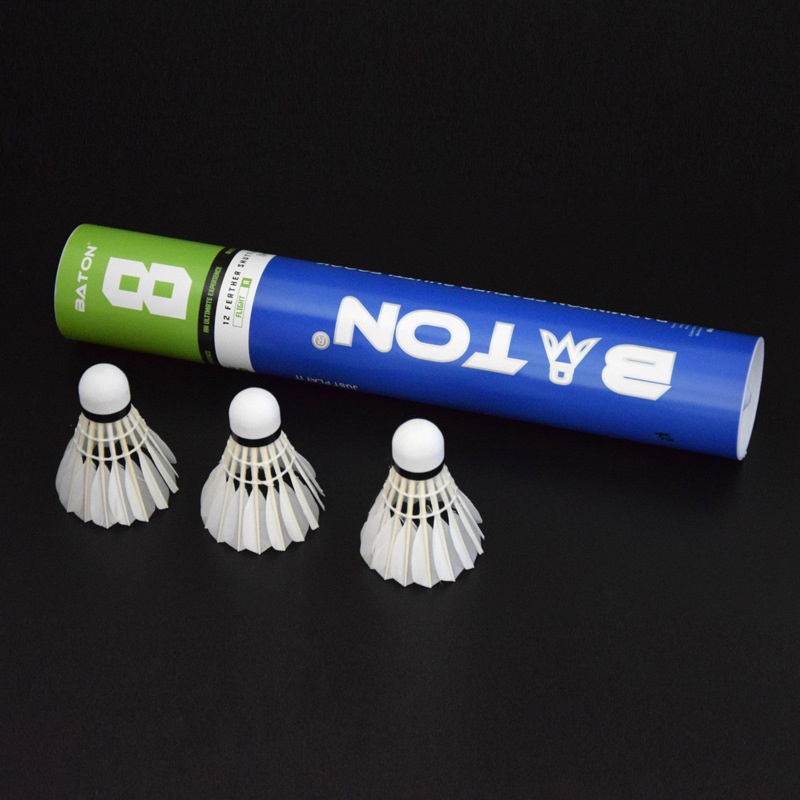 Baídun tollaslabda – goose feather; tartós érzet, stabil repülés; alkalmas tollaslabdához; magáncímkézés lehetősége; kategória: ütővonal; asztaliteniszhez és tollas tenishez